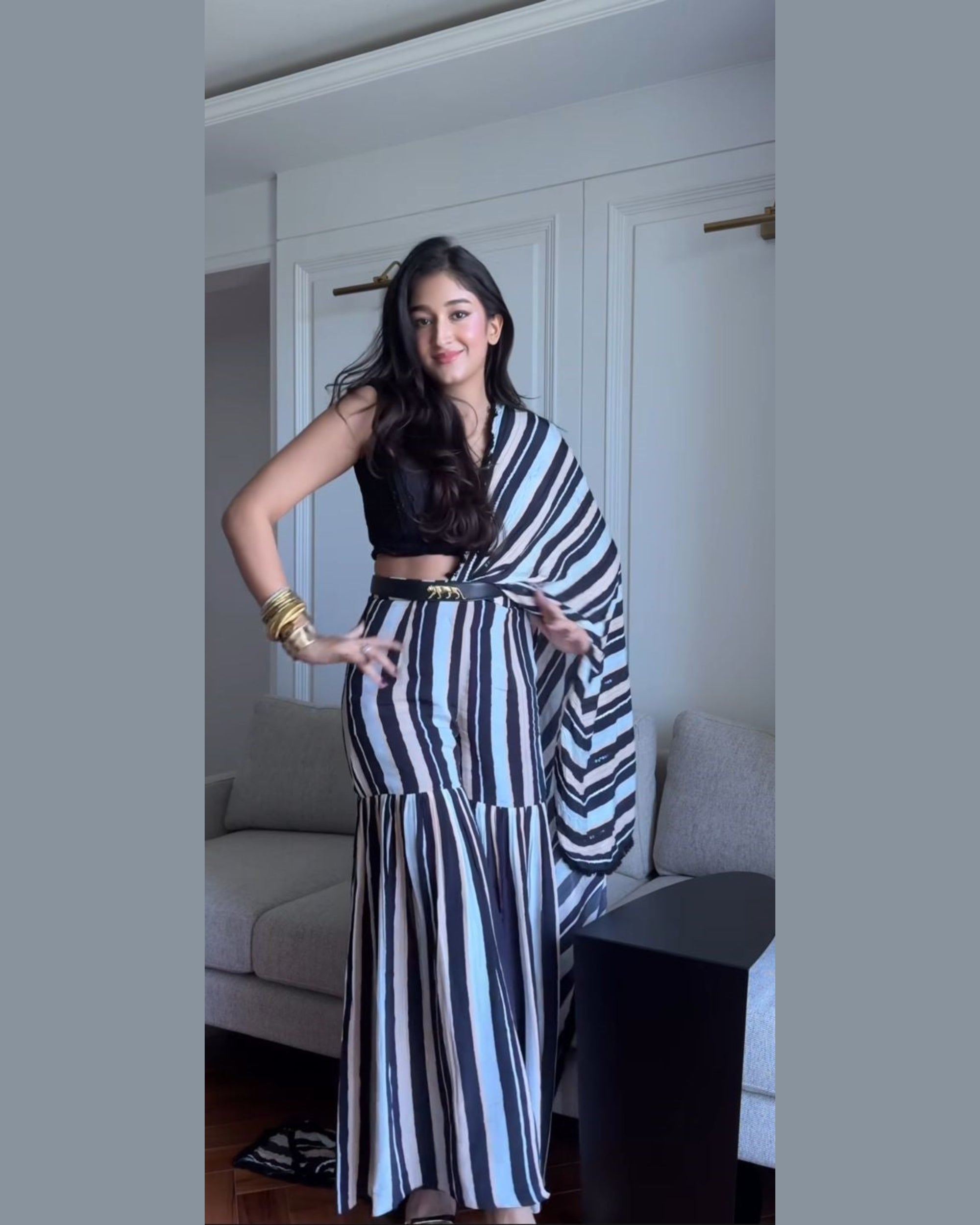 LOIS STRIPED SHARARA SET