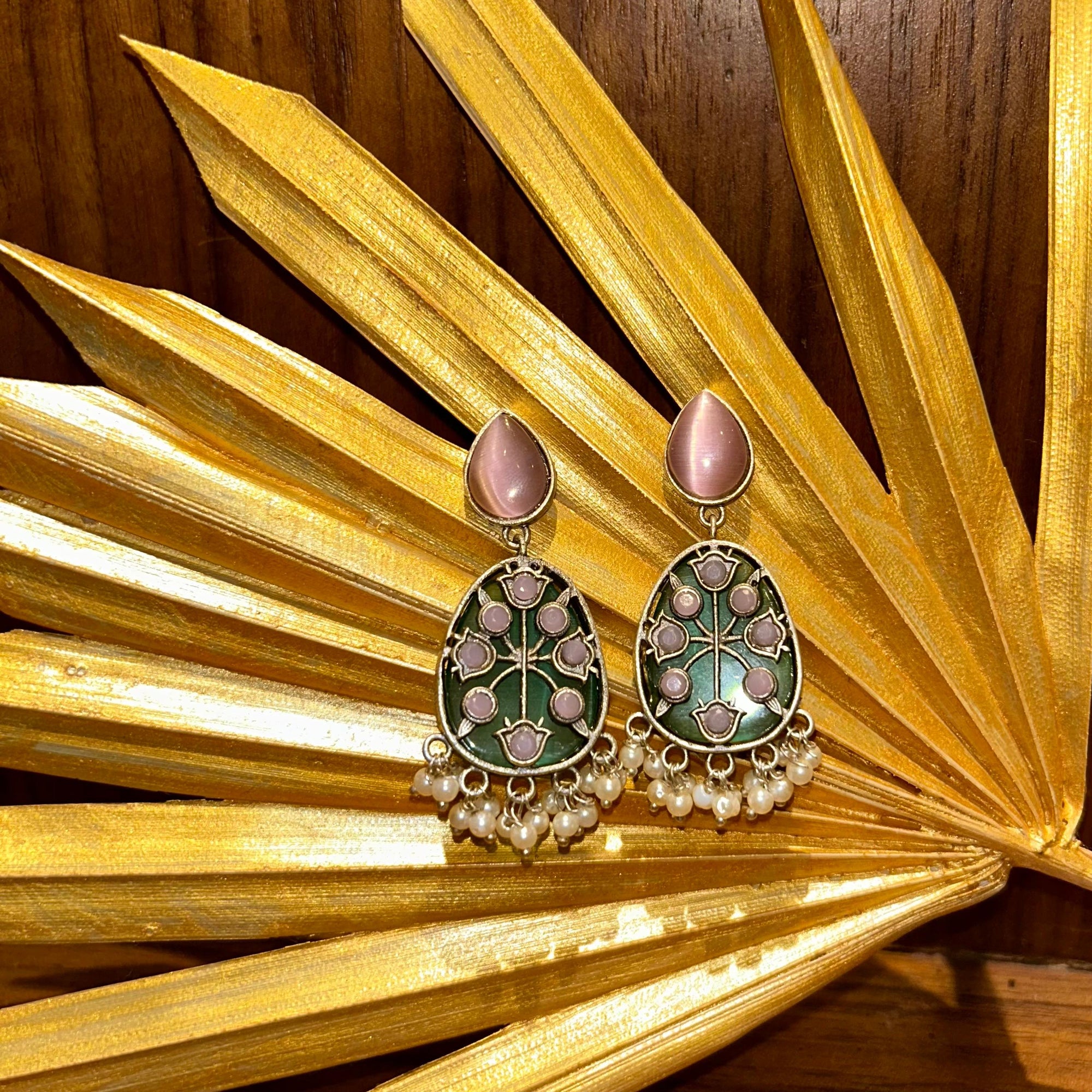 BLUSH AND MINT JHUMKHAS