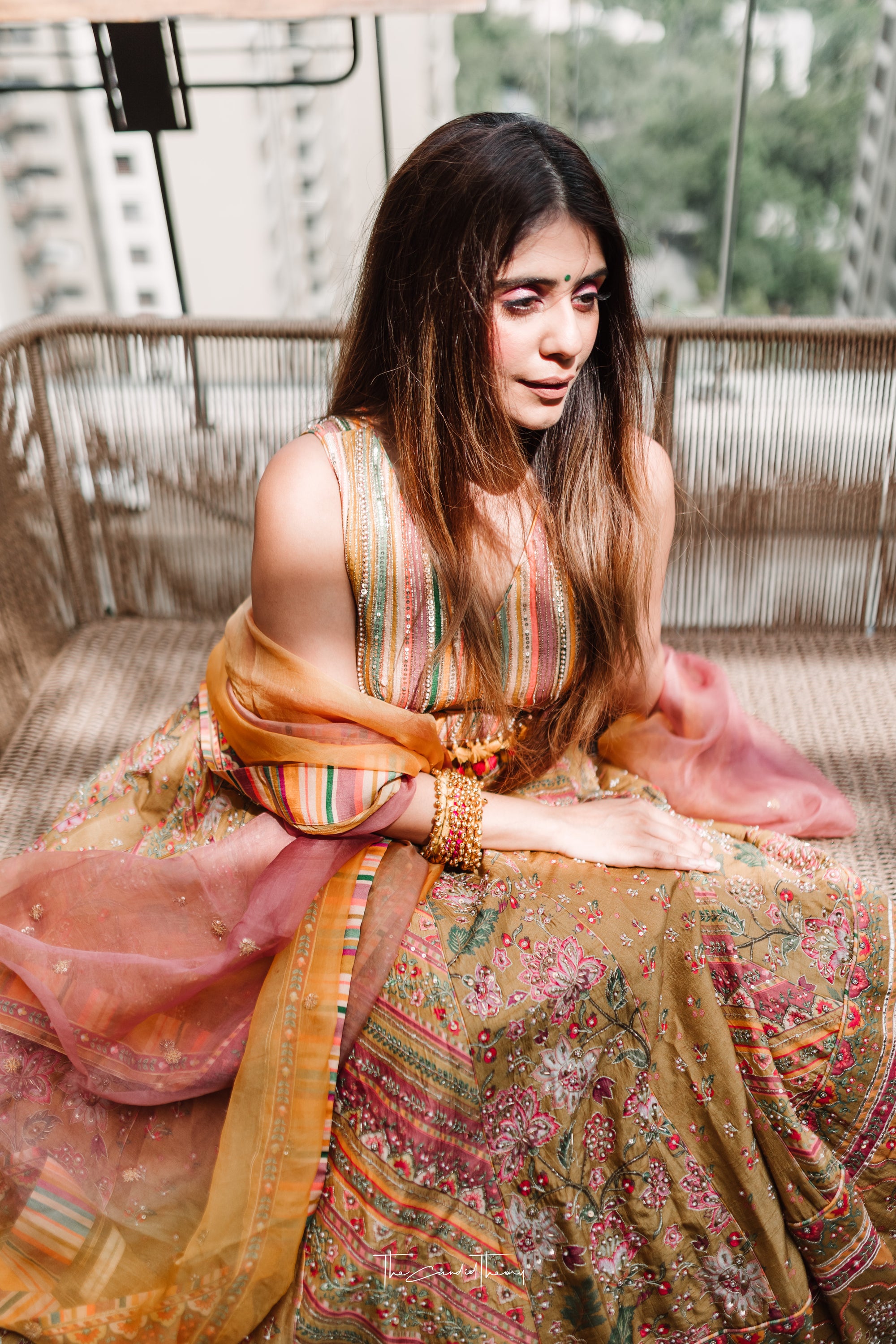mustard lehenga set