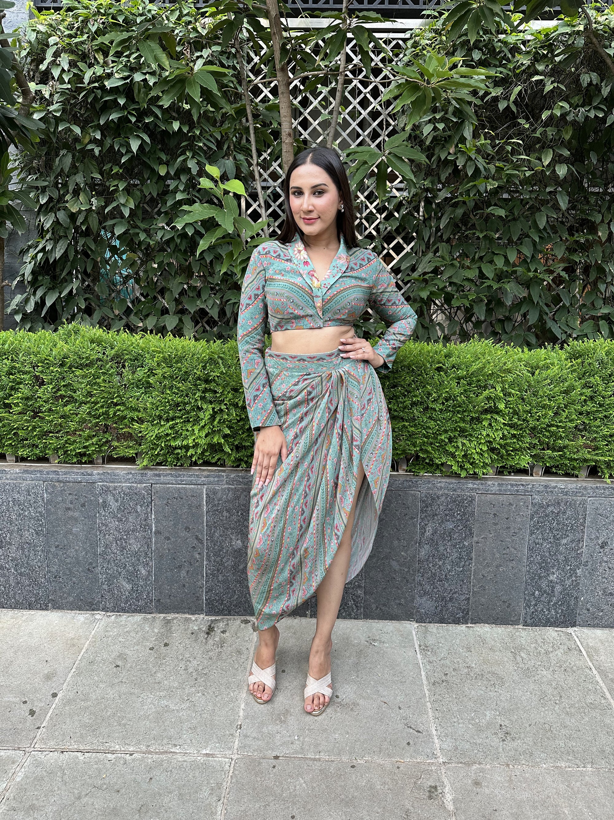 SEA GREEN KARNI CO-ORD SET