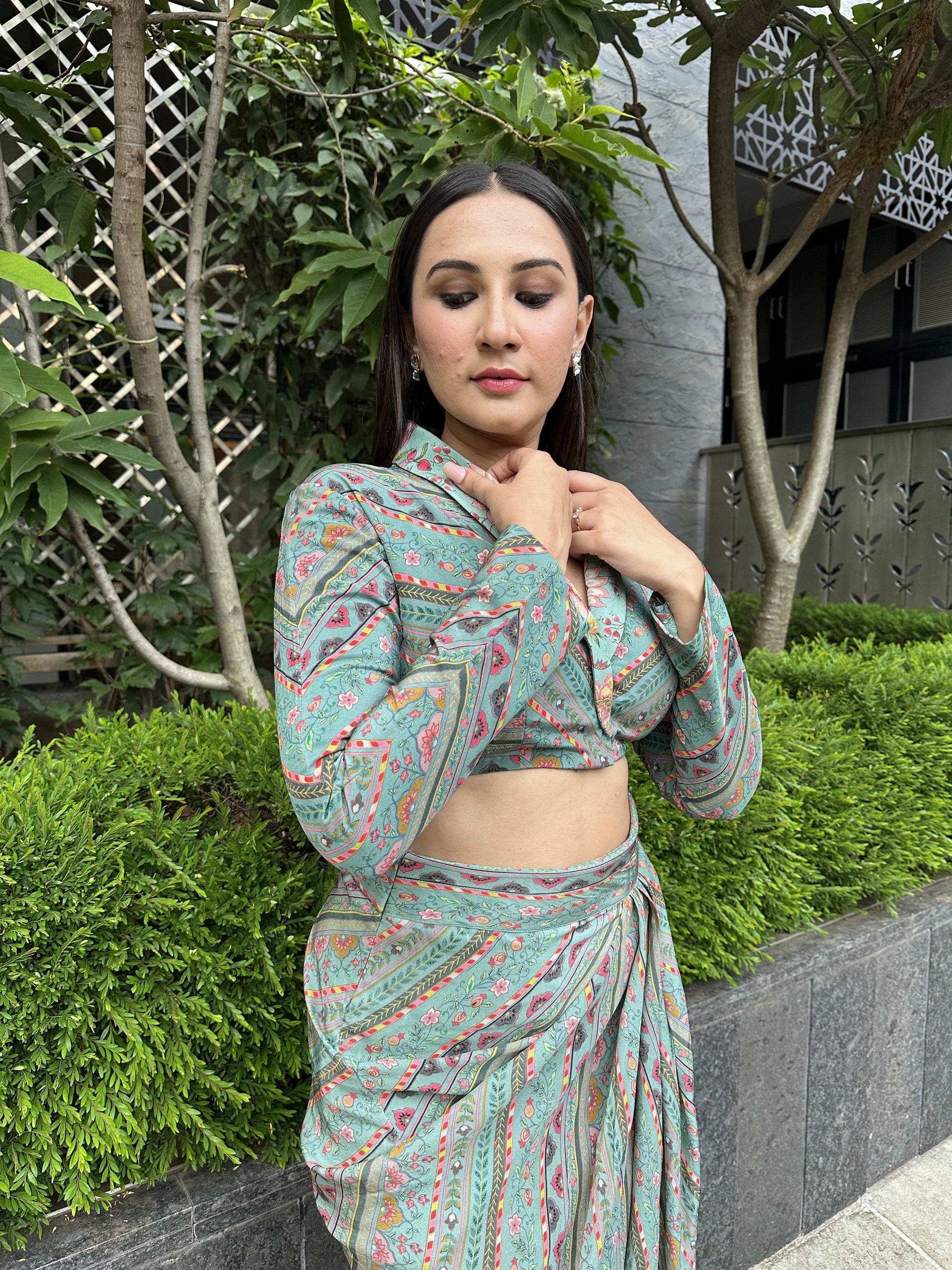 SEA GREEN KARNI CO-ORD SET