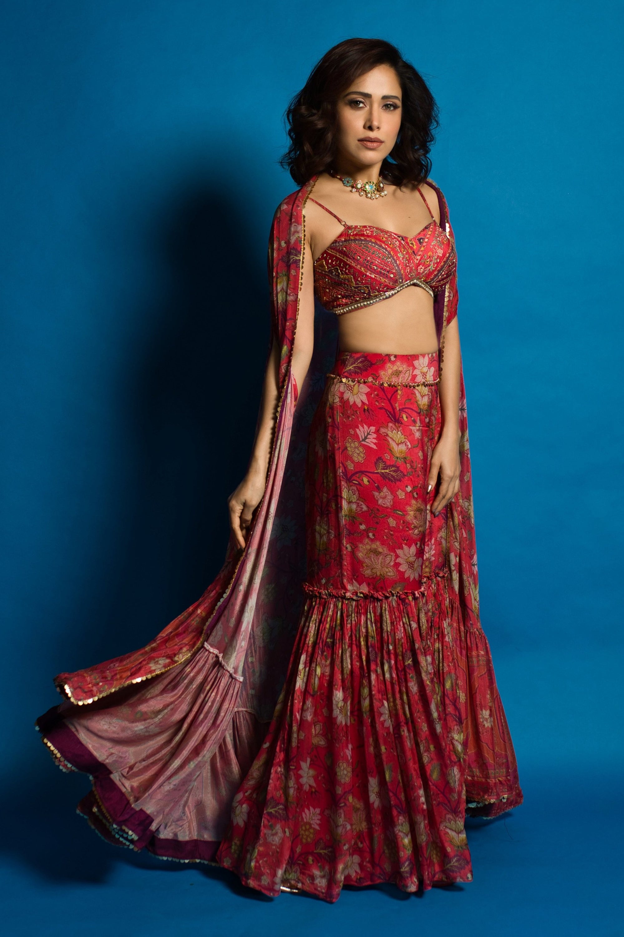 SHEHER SHARARA SET WITH CAPE