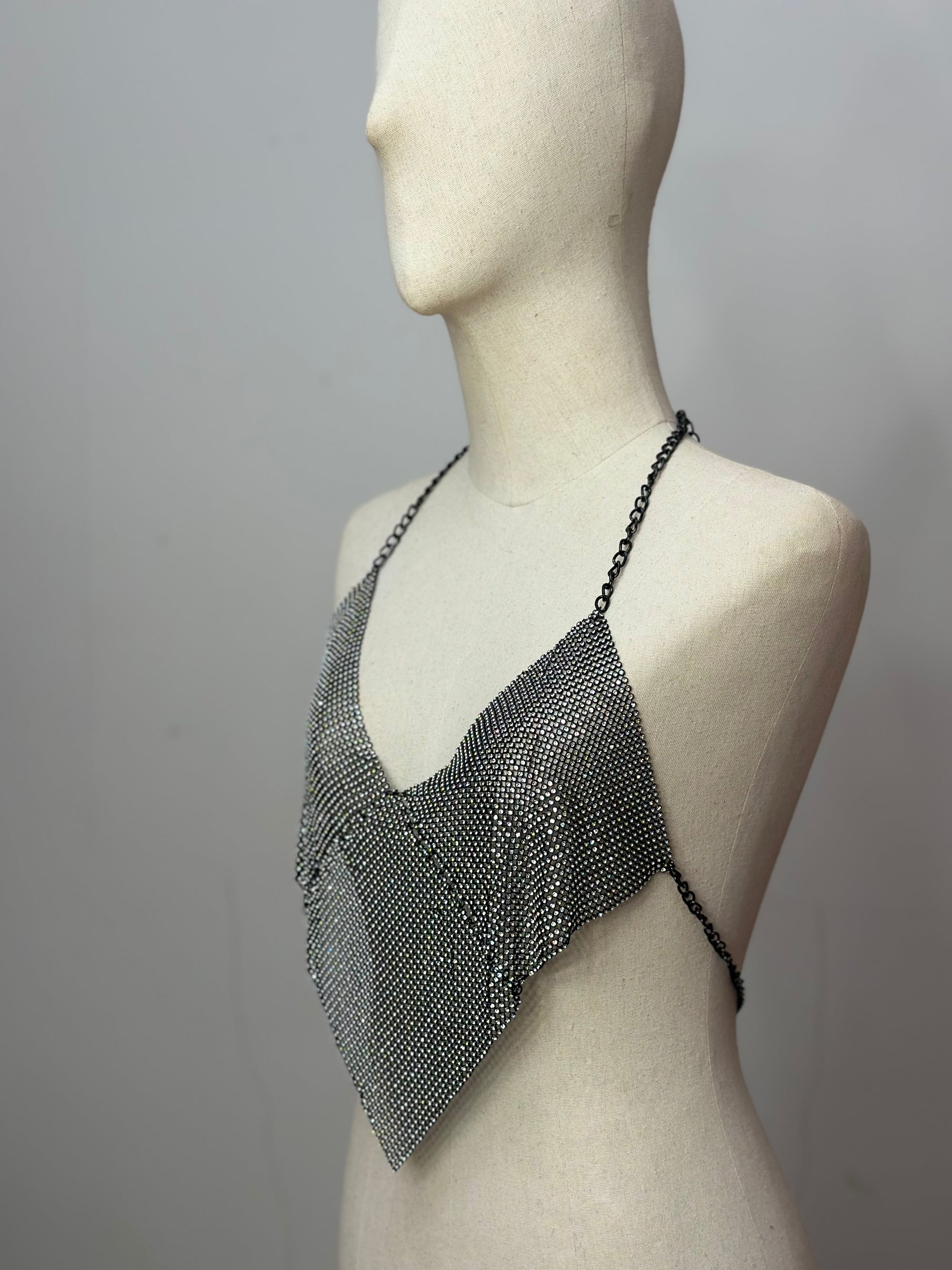 ZEYRAH BLACK HALTER NECK TOP