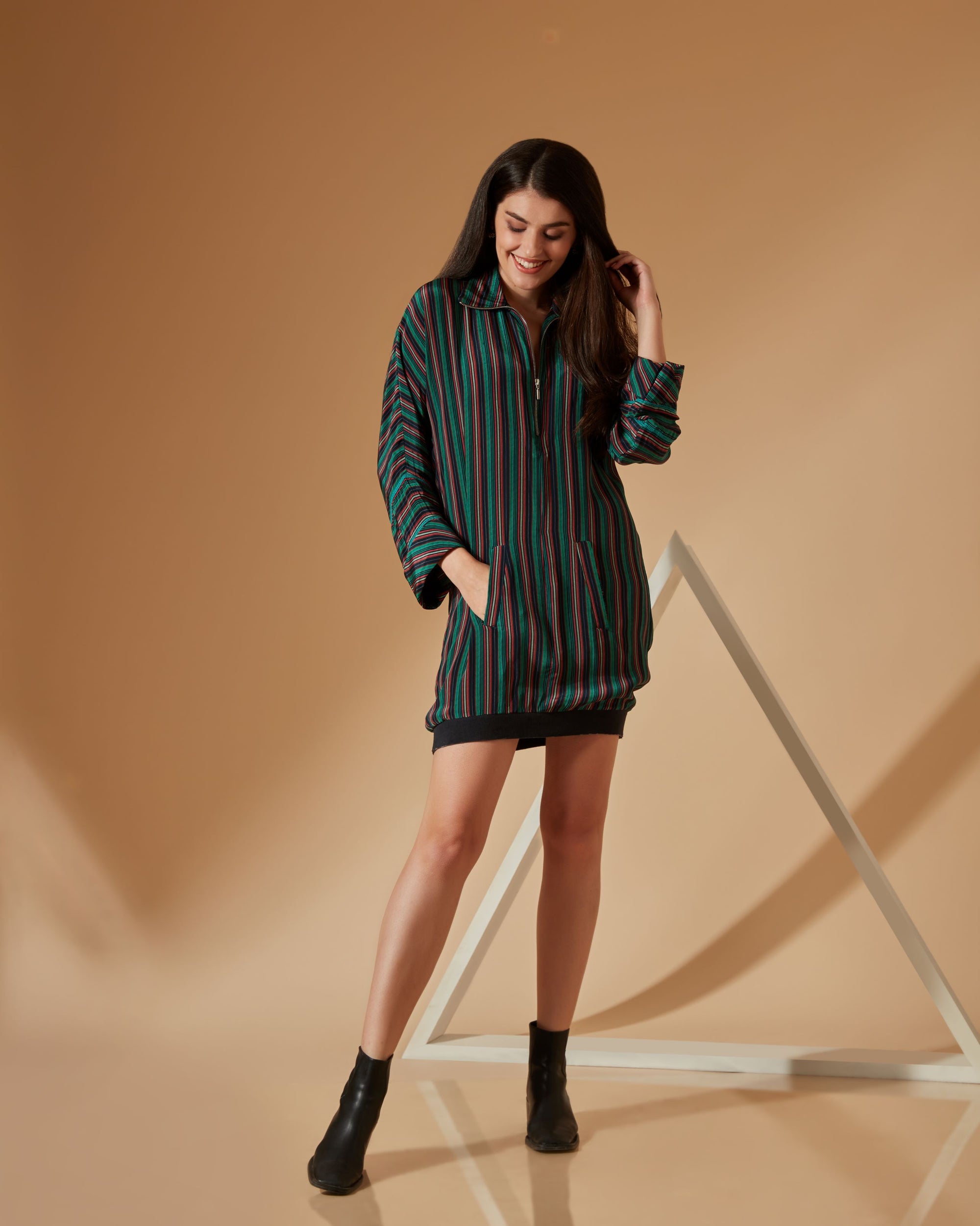 IRIS STRIPED SHORT DRESS