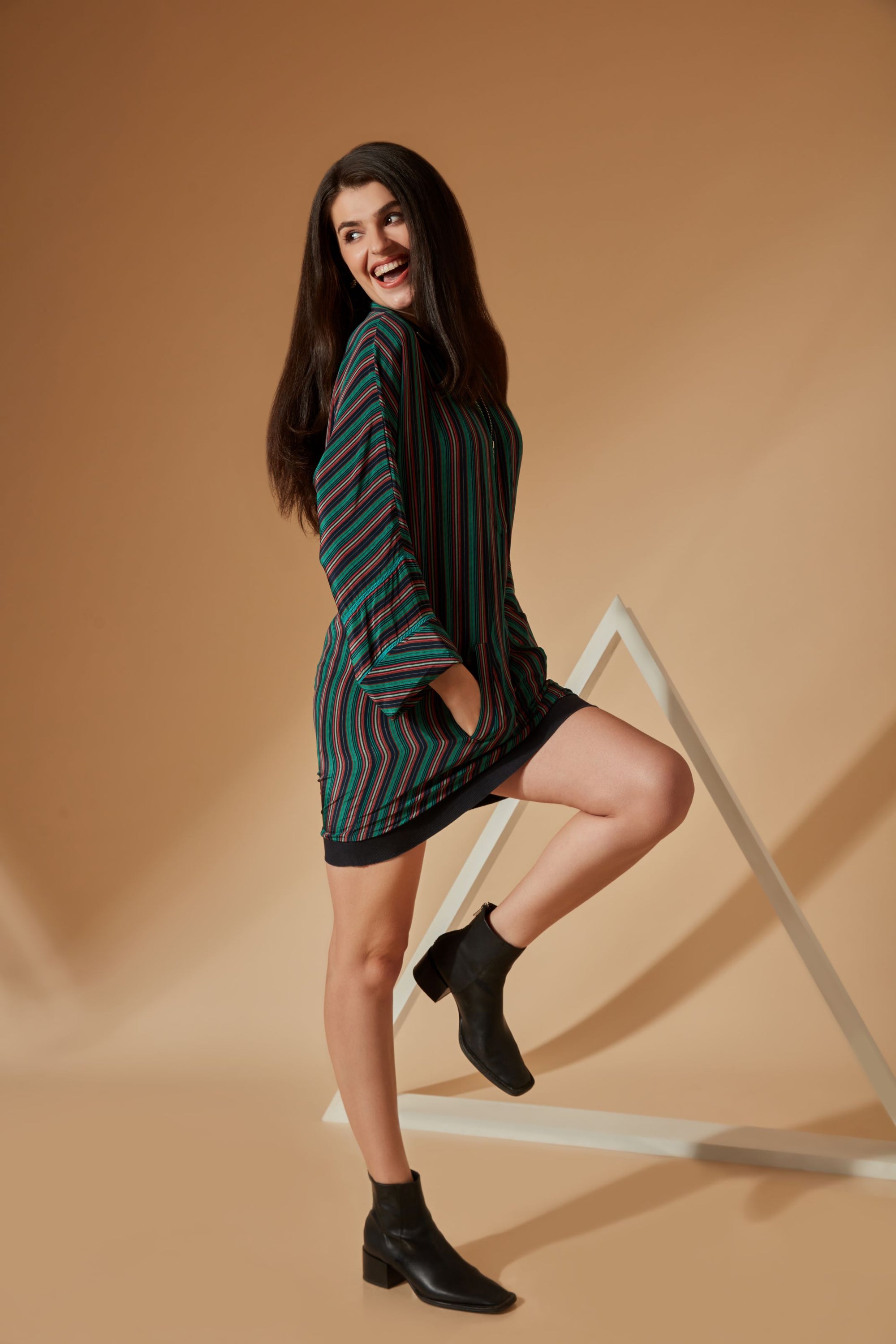 IRIS STRIPED SHORT DRESS