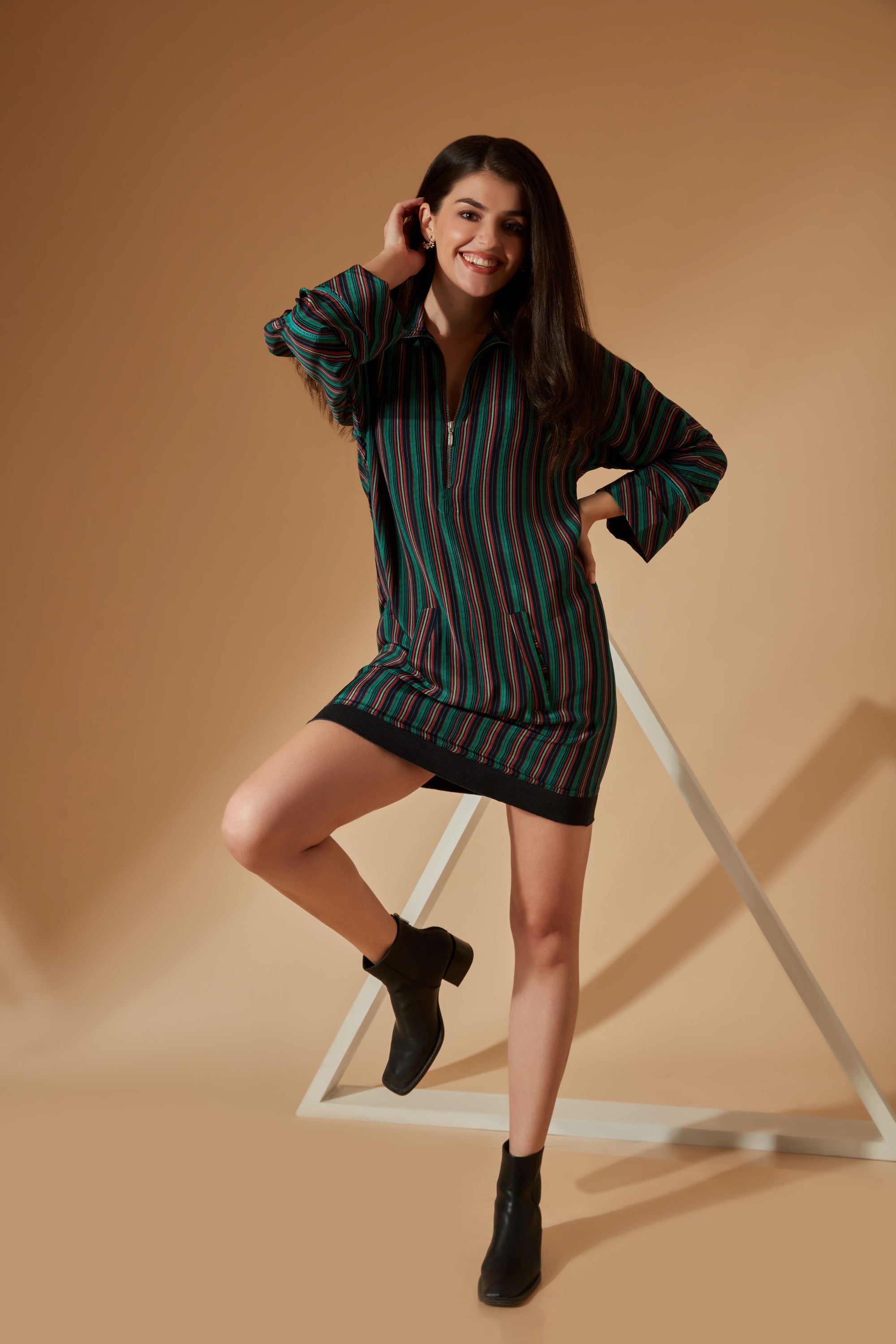 IRIS STRIPED SHORT DRESS