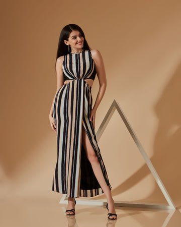 XENIA striped long dress