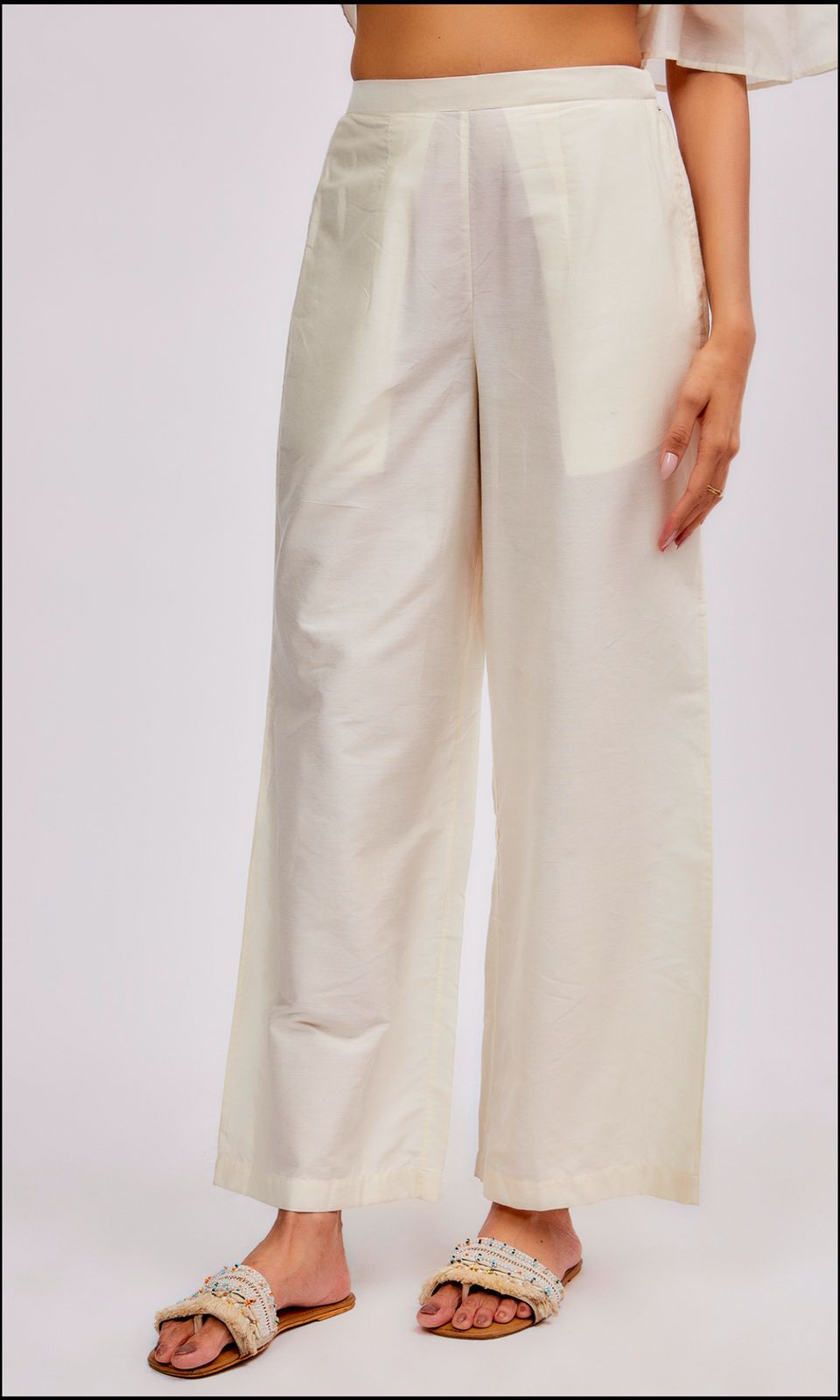 Ivory Pure Chanderi Embroidered Co-Ord Set