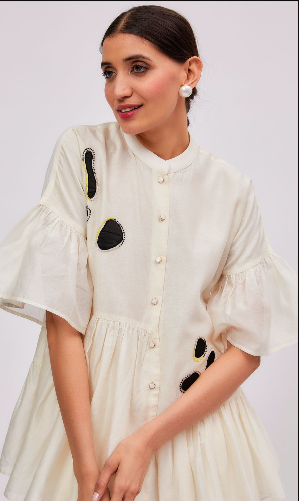 Ivory Pure Chanderi Embroidered Co-Ord Set