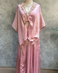 Pink Organza Embroidered Sheer Cape Set