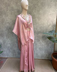 Pink Organza Embroidered Sheer Cape Set
