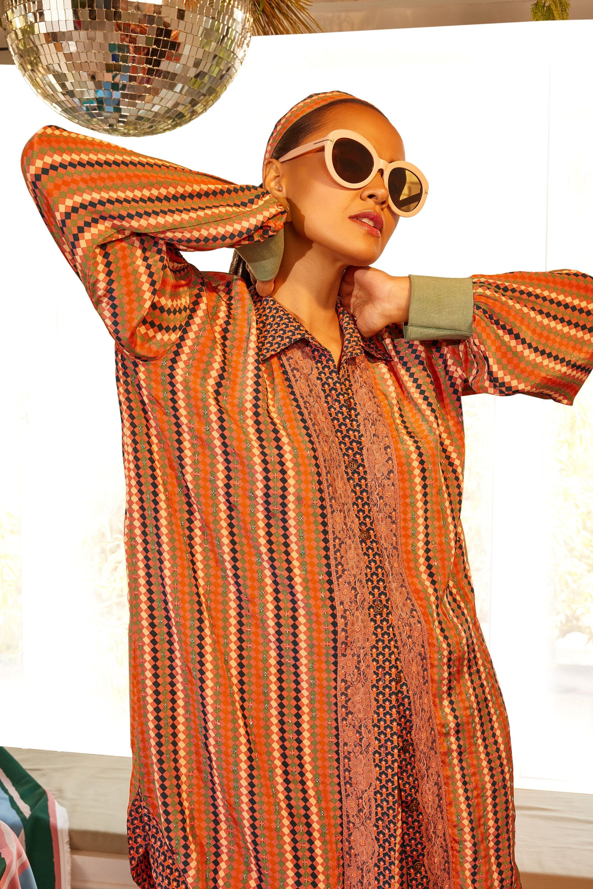 MARIA - RUST DIAMOND CO-ORD SET