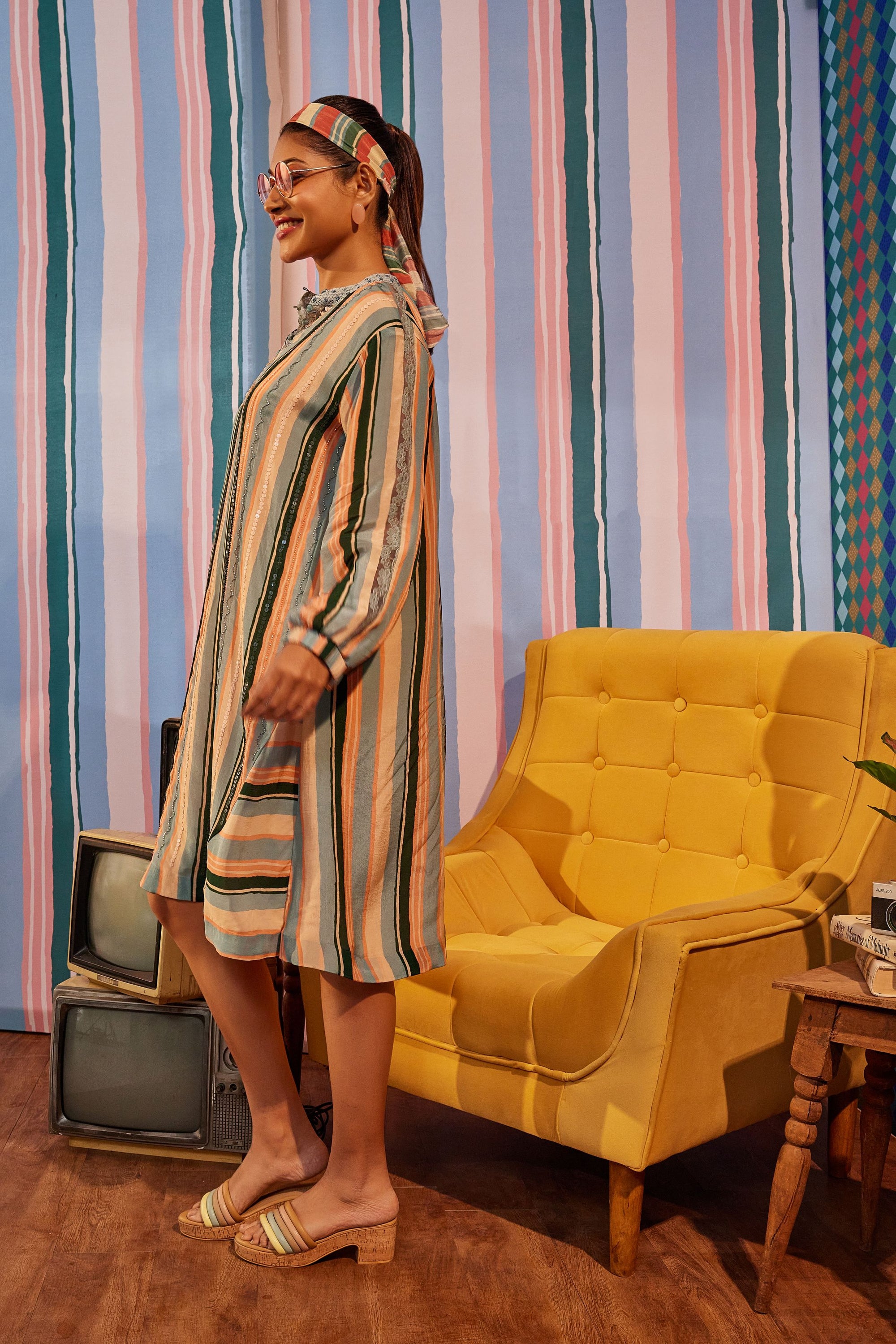 URSULA - LONG STRIPED DRESS