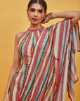 Stripe pre-drape saree