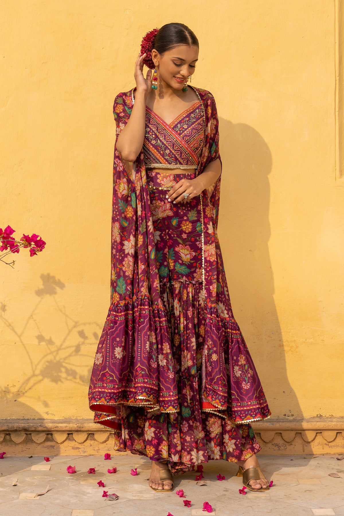 WINE SEHER SHARARA SET WITH CAPE
