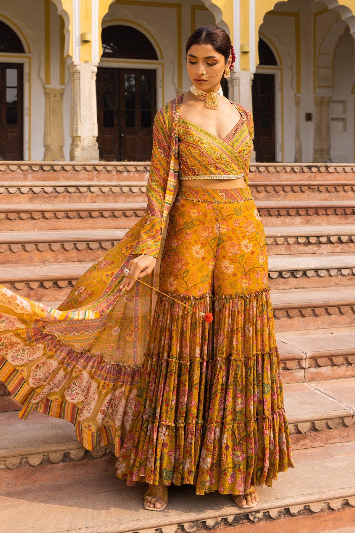 MEHER SHARARA SET WITH CAPE