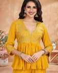 BRIGHT YELLOW SHARARA SET