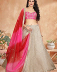 CROP PINK LEHENGA