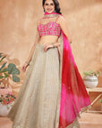 CROP PINK LEHENGA