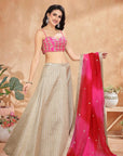 CROP PINK LEHENGA