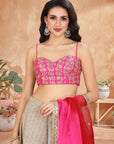 CROP PINK LEHENGA