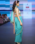 HELENA PEACOCK GREEN PRE DRAPE SAREE