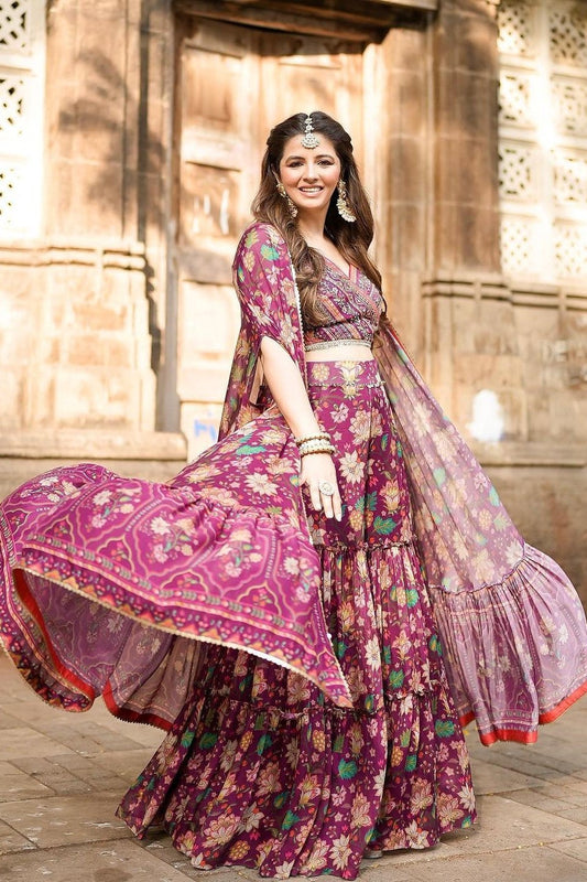 WINE SEHER SHARARA SET WITH CAPE