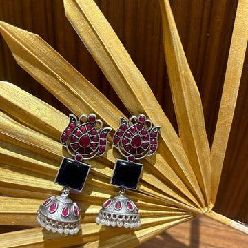 RUBY LOTUS JHUMKHAS