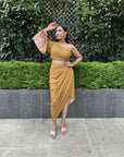 Mustard Amishi Drape Skirt Co-Ord Set