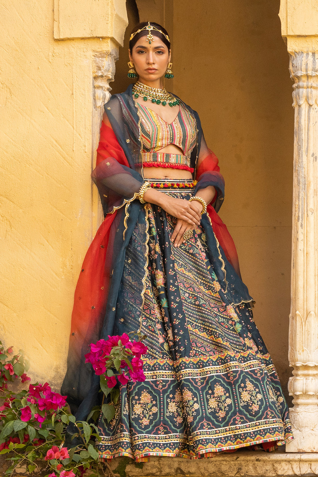 raw silk lehenga set