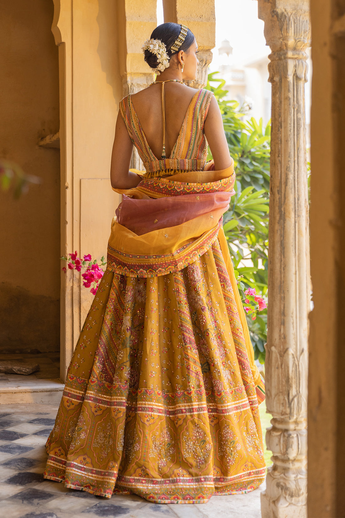 mustard lehenga set