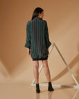 IRIS green striped short dress
