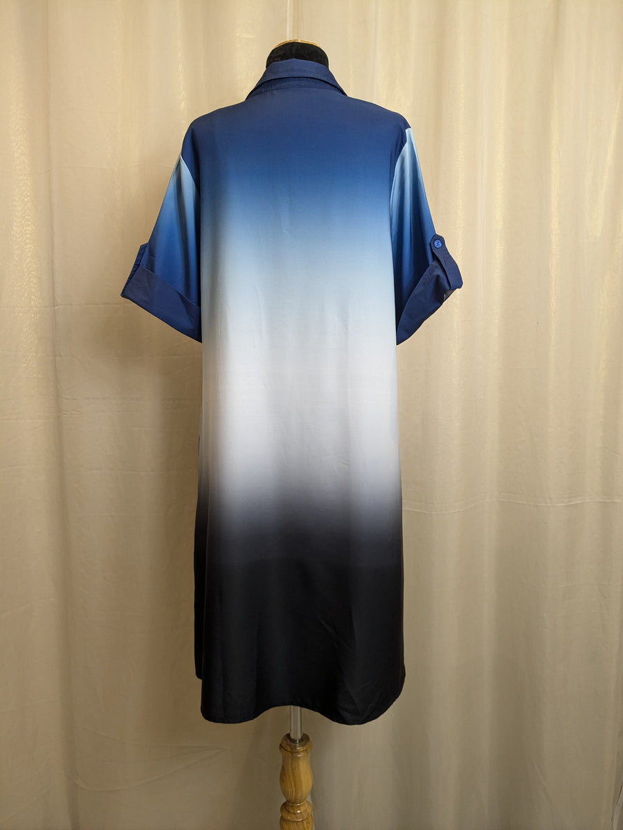 BLUE OMBRE SHIRT DRESS