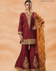 Maroon Mehira Kurta Set