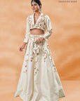 White Noor Jacket Lehenga Set