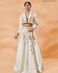 White Noor Jacket Lehenga Set