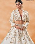 White Noor Jacket Lehenga Set