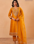 Mustard Sunheri Kurta Set