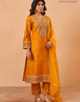 Mustard Sunheri Kurta Set