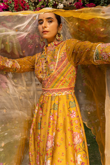 Neema Mustard Anarkali