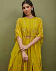 yellow co-ord set indo western outfit