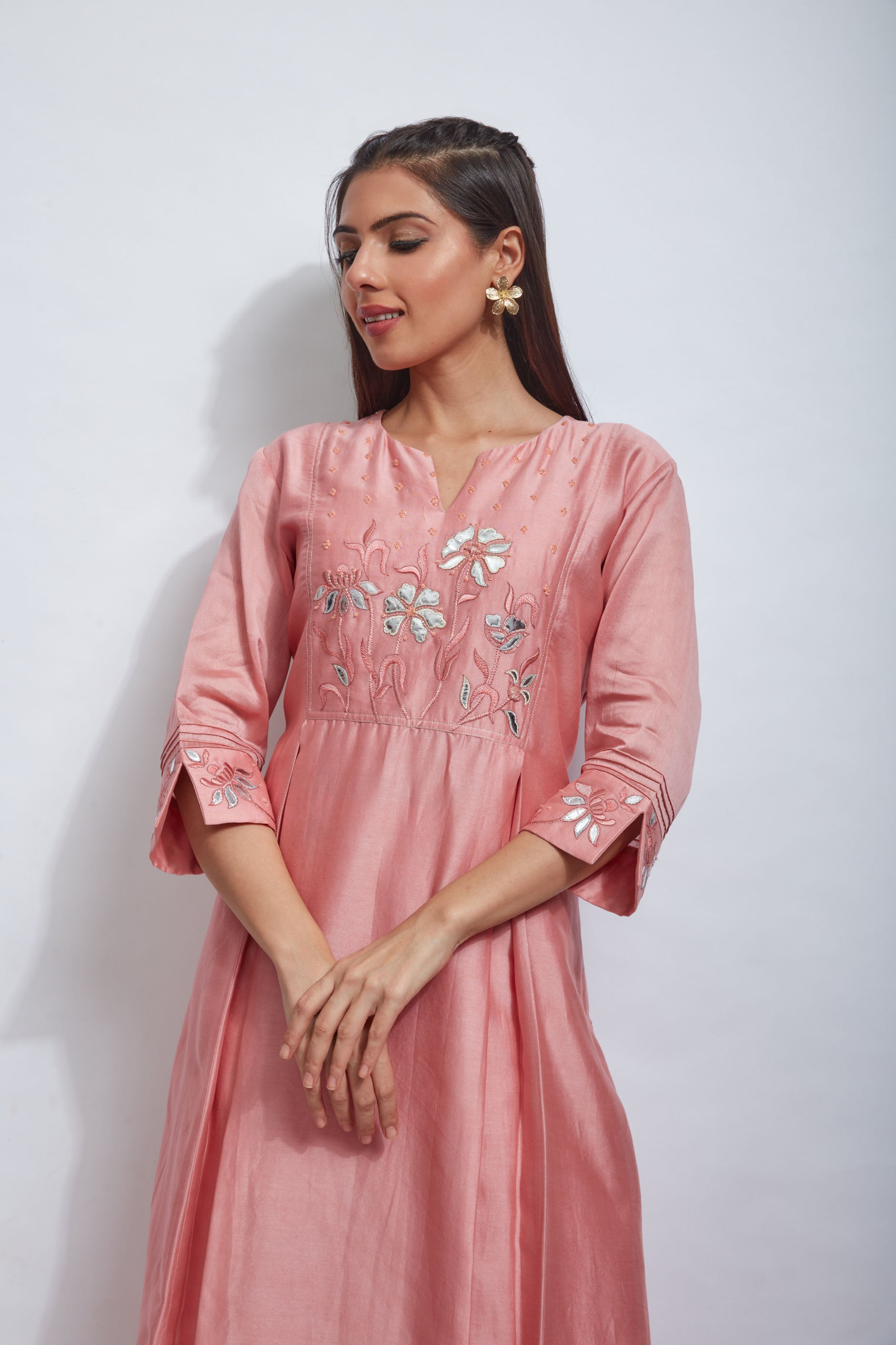 pink kurta pant set