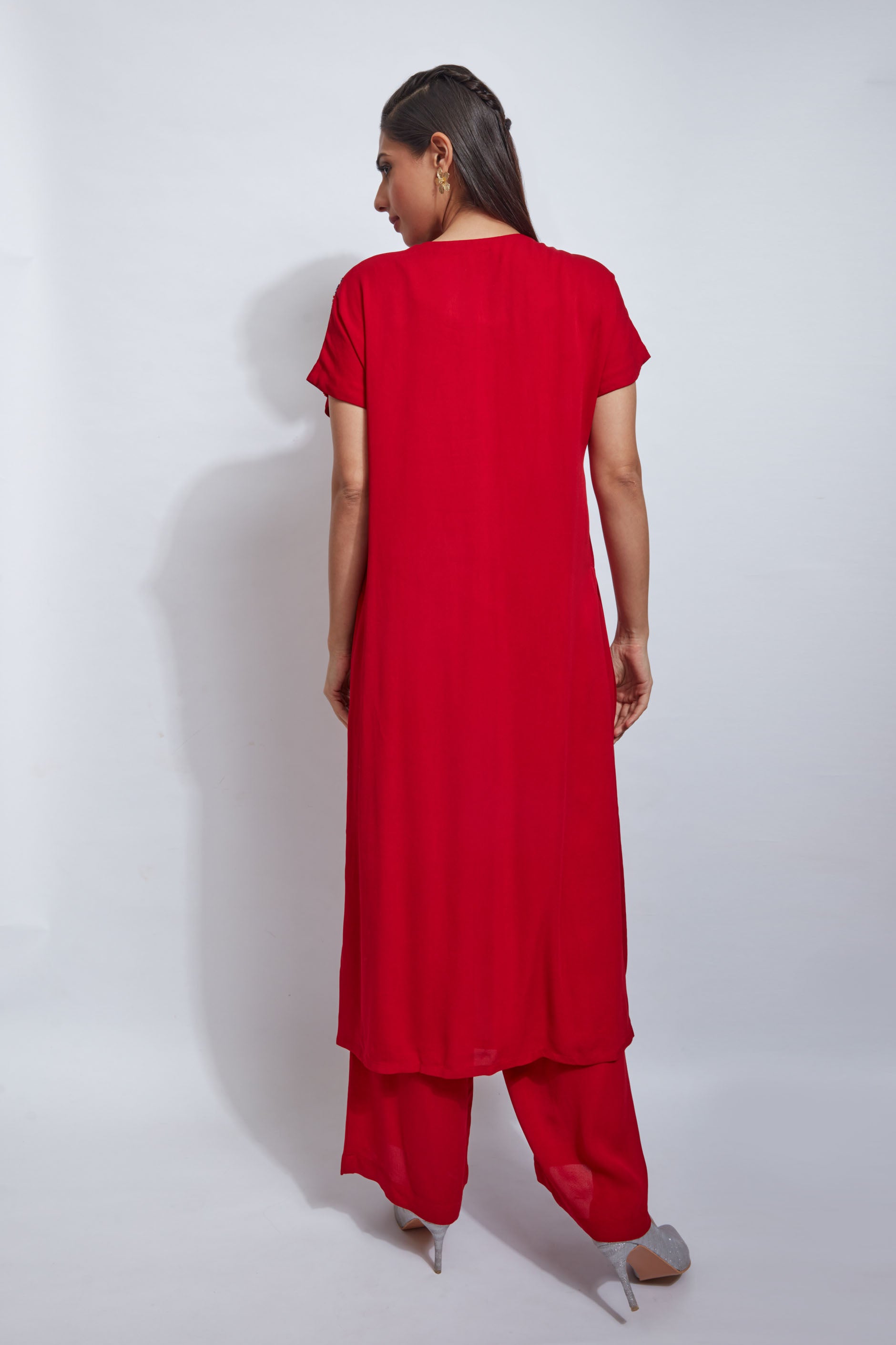 VALENTINE RED KURTA SET