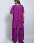 Purple kurta set with dupatta