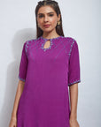 Purple kurta set with dupatta