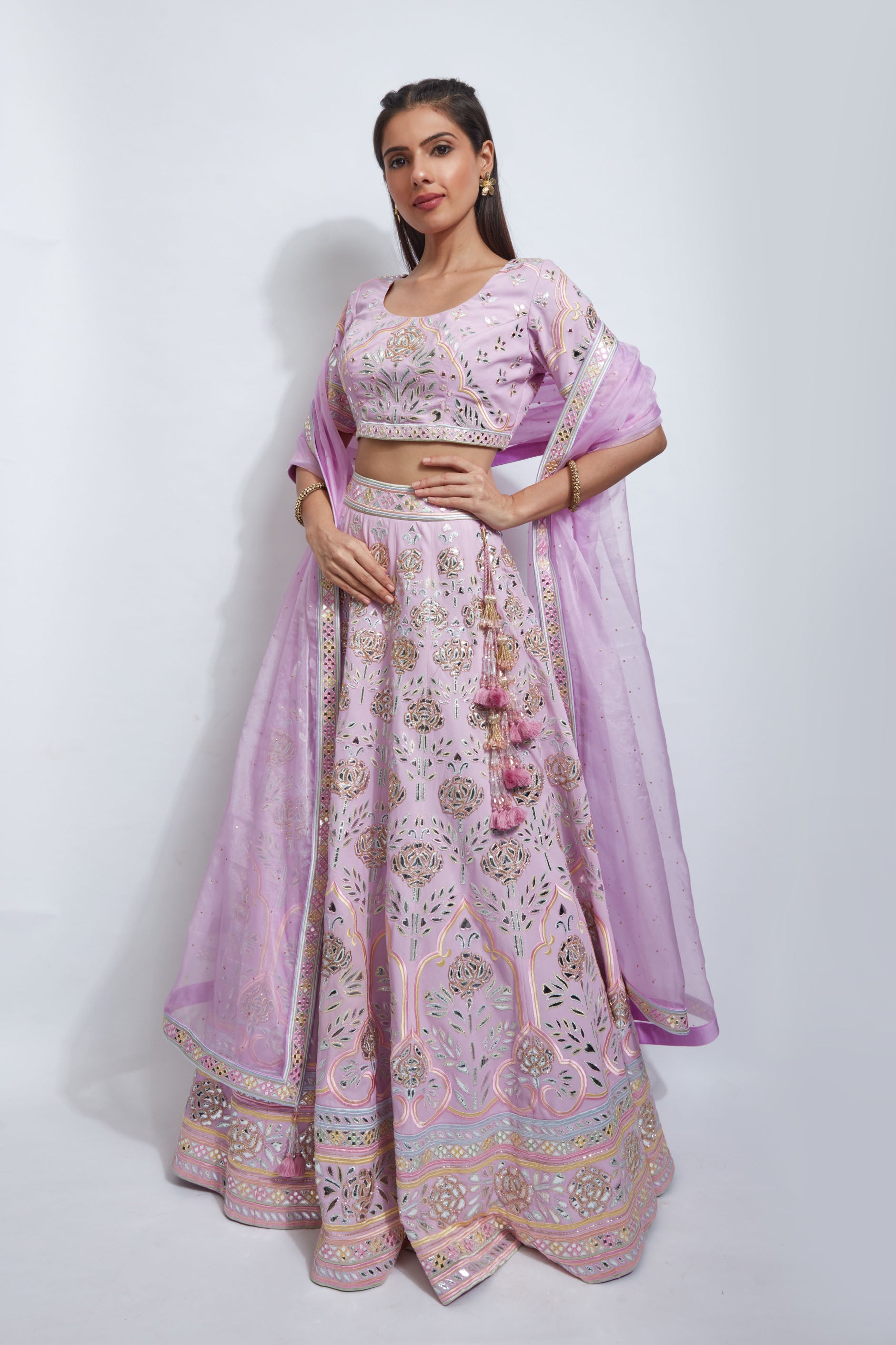 lehenga set with net dupatta perfect for weddings