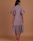 lilac one piece A line dress